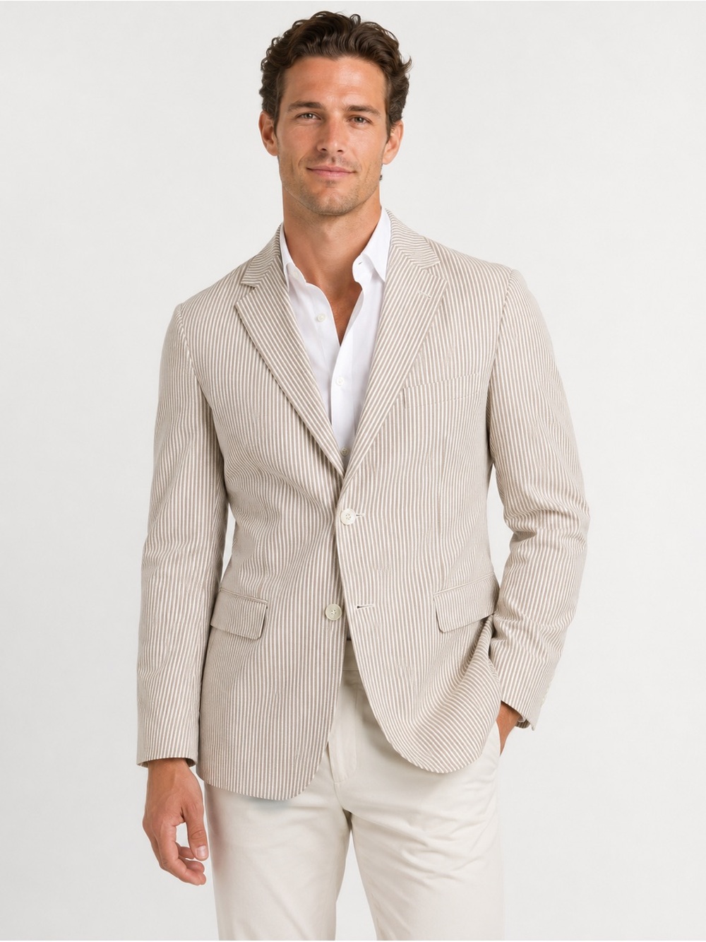 Falcone Superlative Men's Italian Seersucker Blazer Sports Coat Size 40R